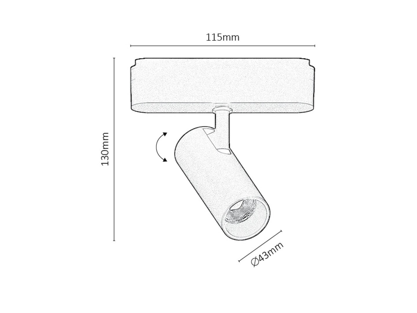 LiTrack Spot04W RABALUX – track system spot, 10W, warm white