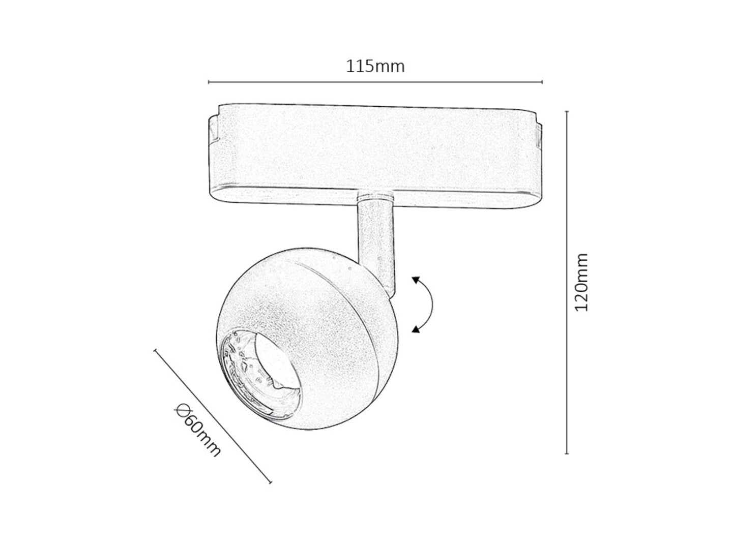 Spot light LiTrack Spot07W – RABALUX, 5W, 3000K, black, track system