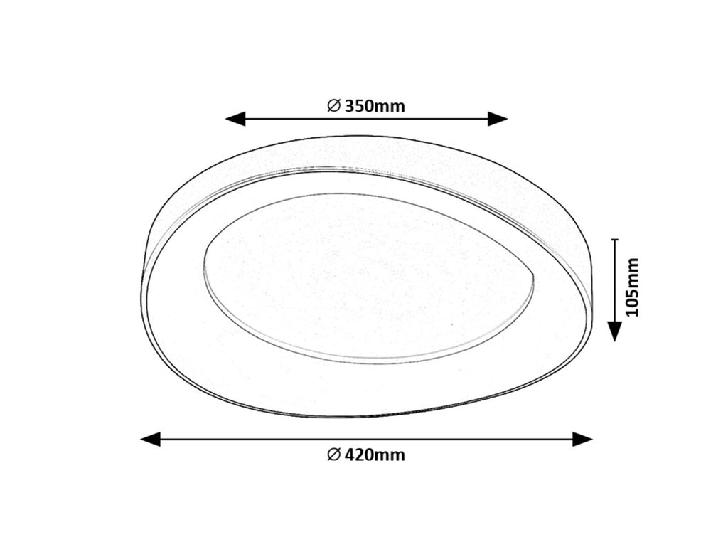 Iliana RABALUX – Modern ceiling lamp LED 38W, silver, 3000K