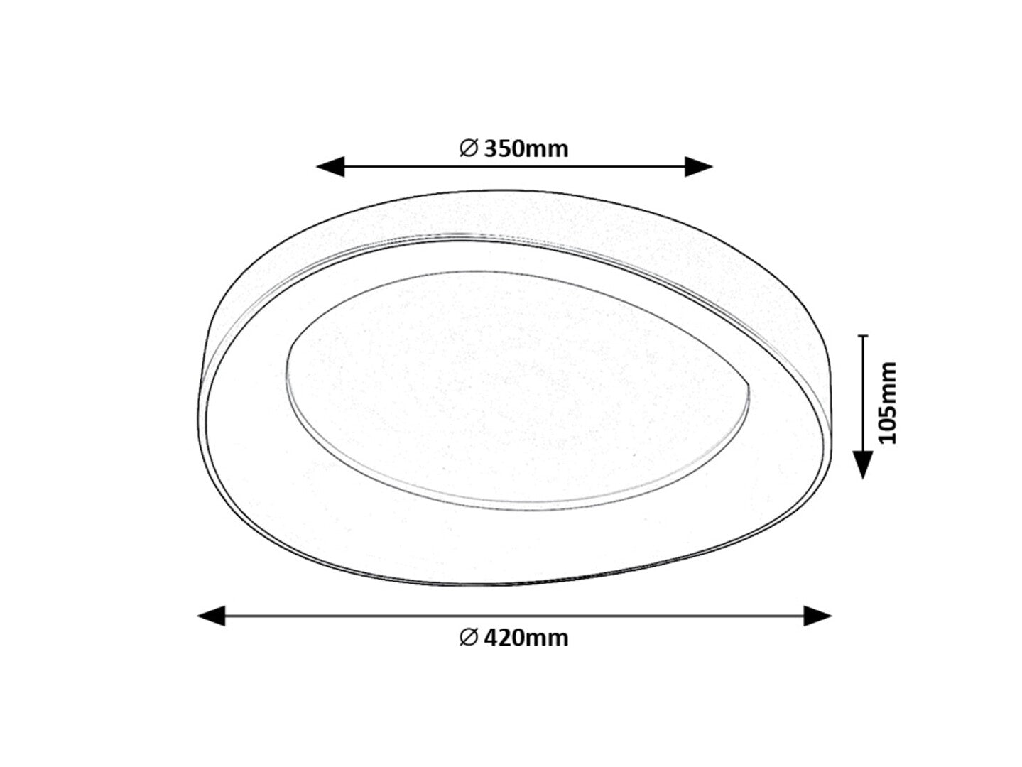 Iliana RABALUX – Modern ceiling lamp LED 38W, silver, 3000K