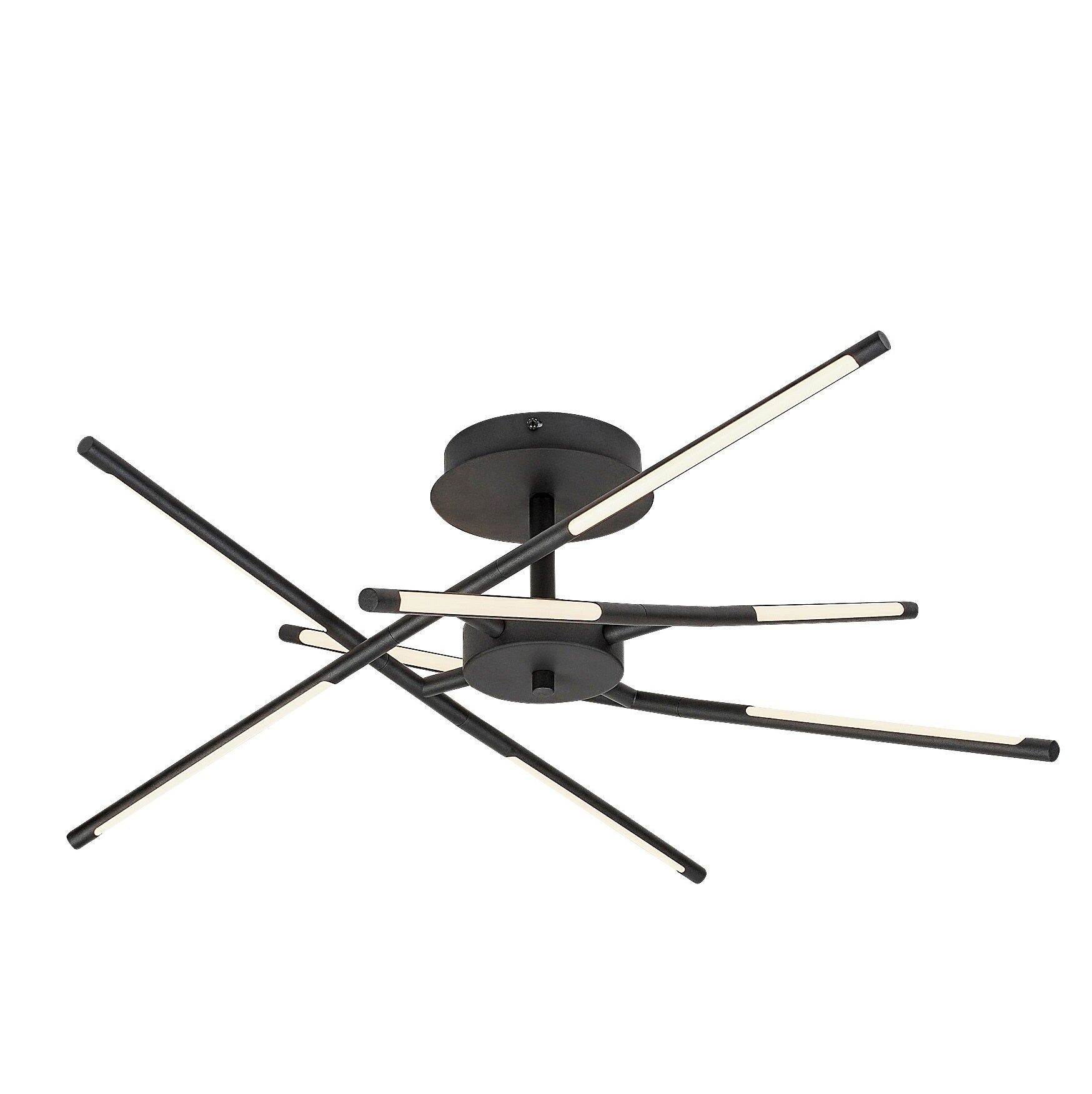 Henli – Modern LED ceiling lamp RABALUX, 30W, 3000K, Ø76 cm, black