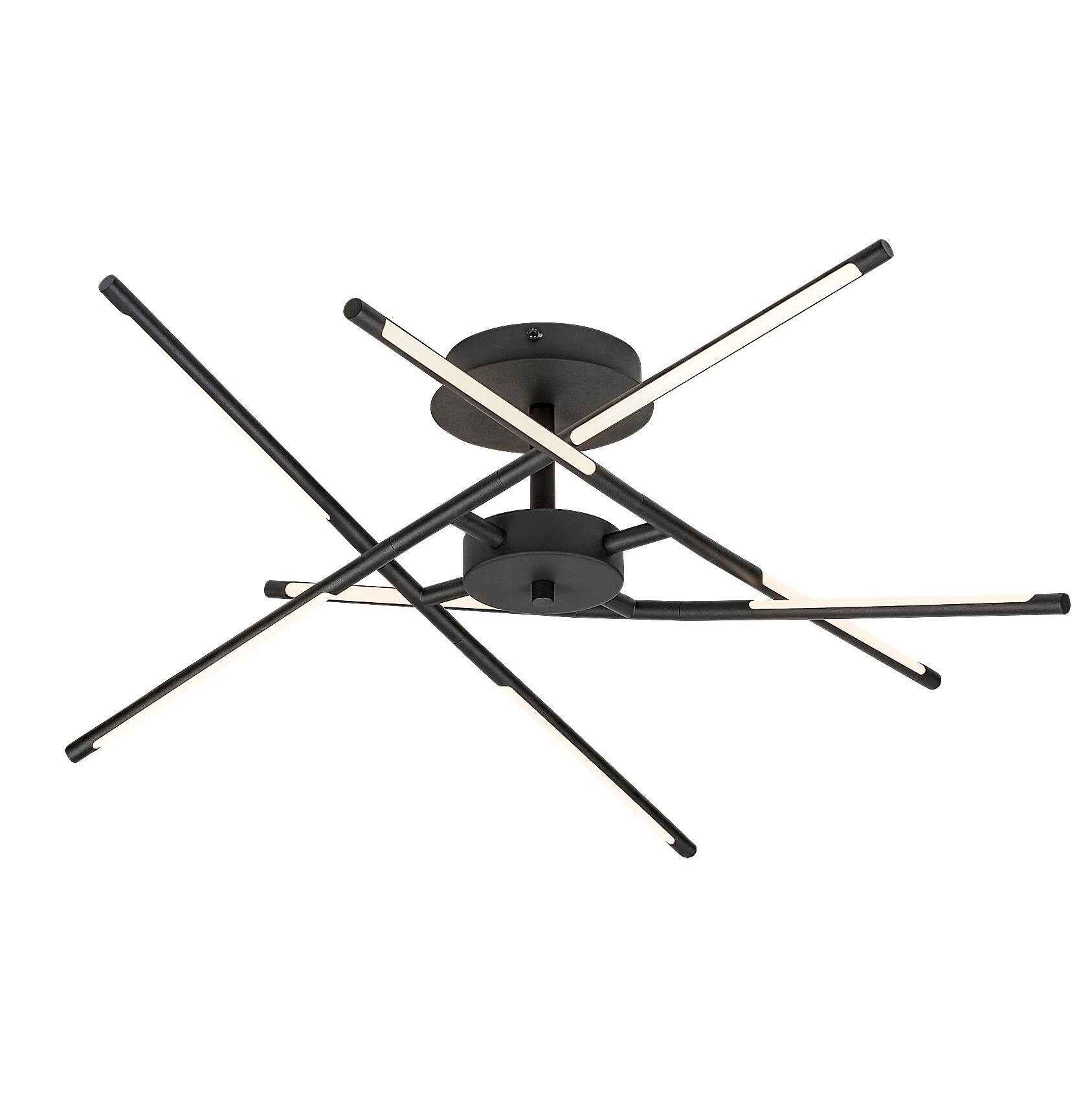 Henli – Modern LED ceiling lamp RABALUX, 30W, 3000K, Ø76 cm, black