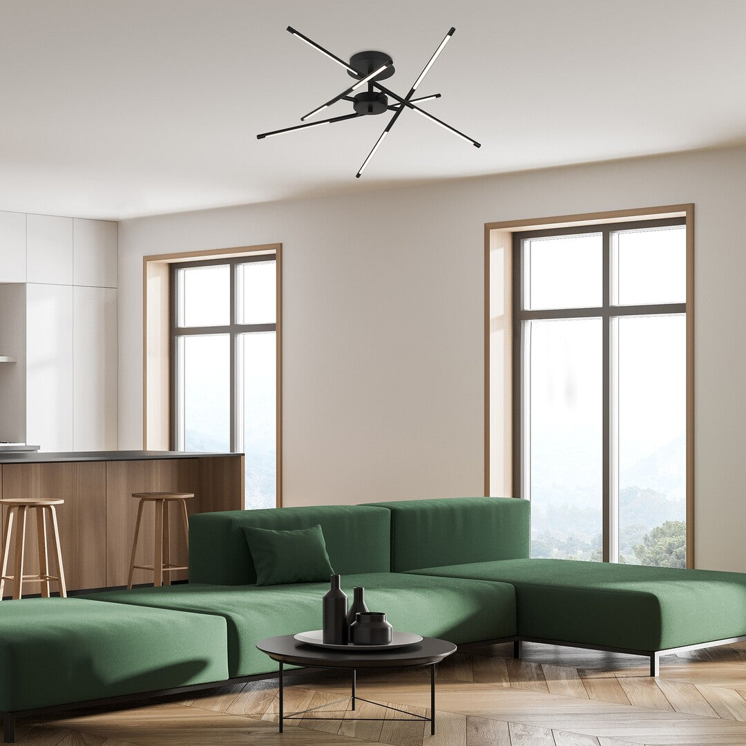 Henli – Modern LED ceiling lamp RABALUX, 30W, 3000K, Ø76 cm, black