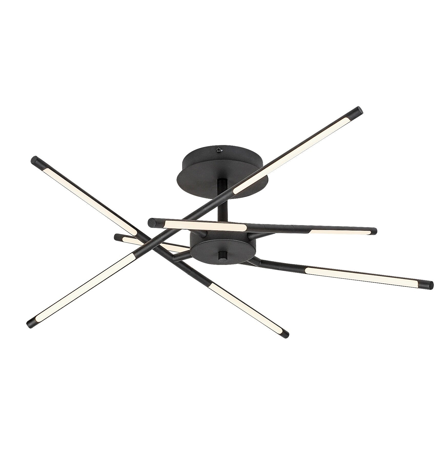 Henli – Modern LED ceiling lamp RABALUX, 30W, 3000K, Ø76 cm, black