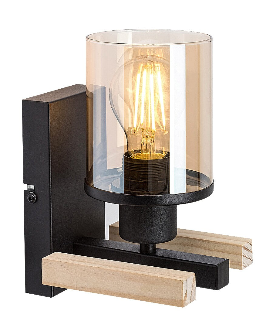 Niylah – Modern wall lamp RABALUX with amber glass shade