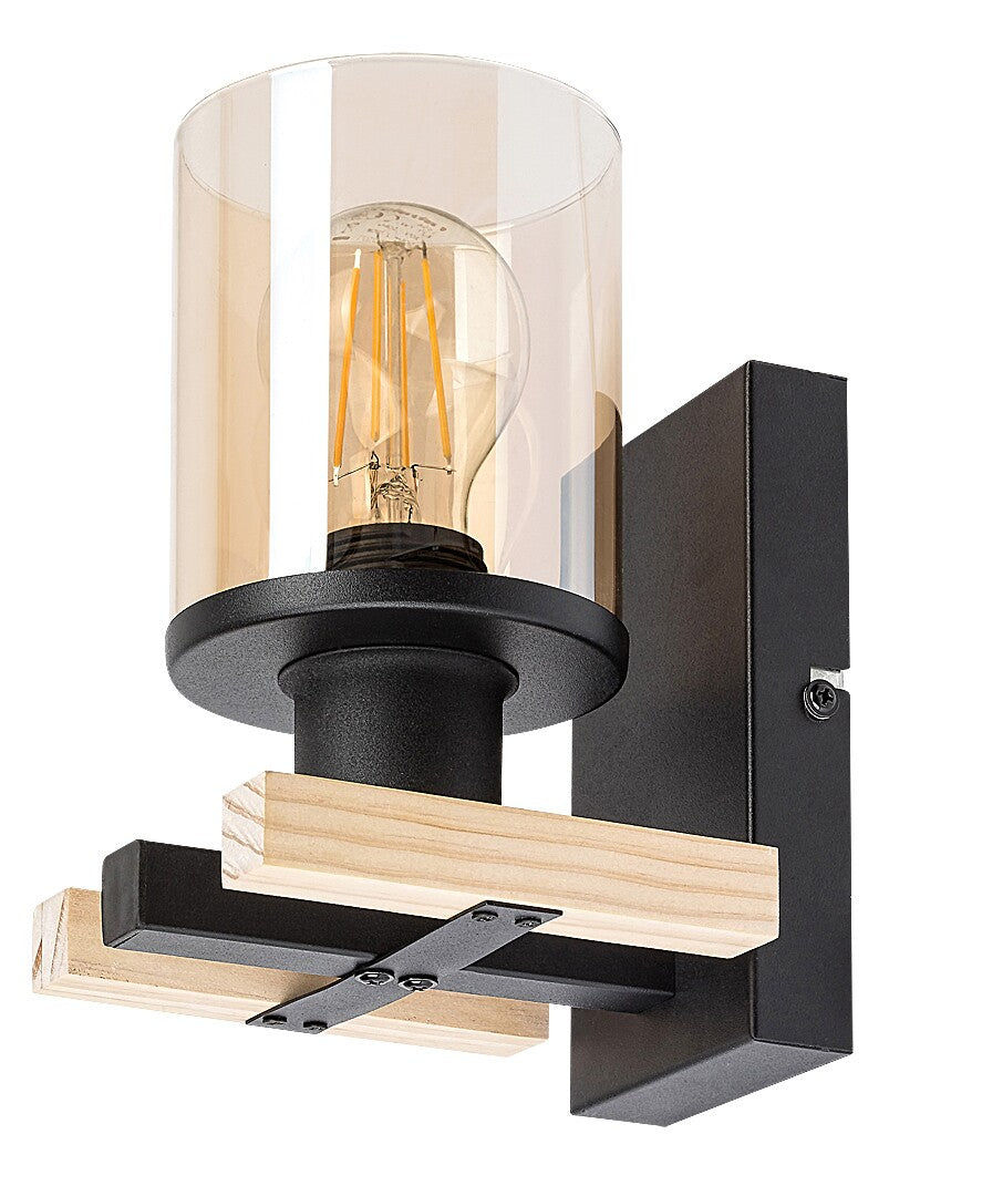 Niylah – Modern wall lamp RABALUX with amber glass shade