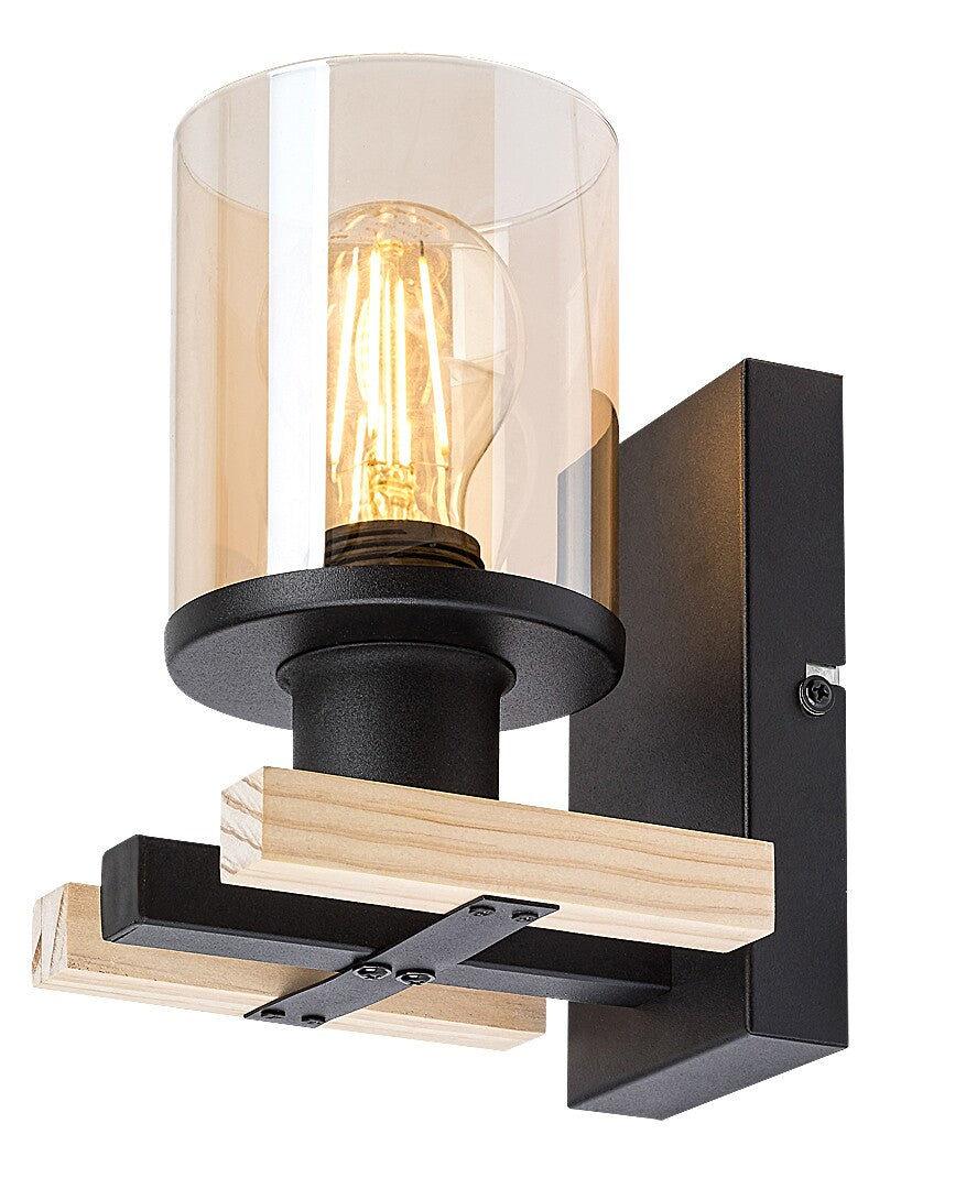 Niylah – Modern wall lamp RABALUX with amber glass shade
