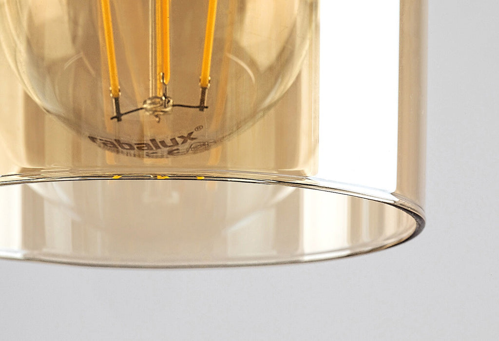 Niylah – Modern ceiling lamp RABALUX with amber glass lampshades