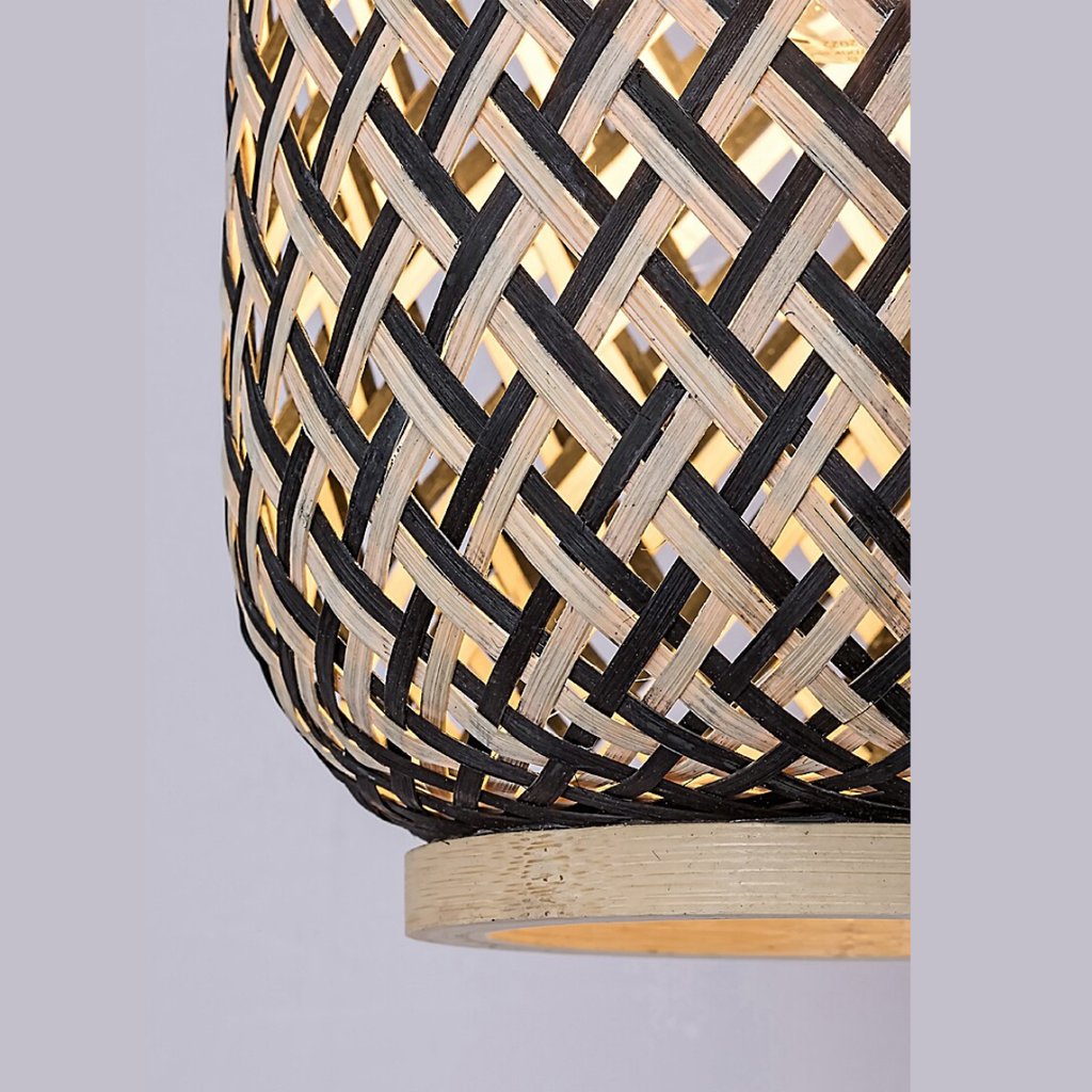Adalla – стенен аплик, ратан и метал, 1xE27, мат черен, скандинавски стил