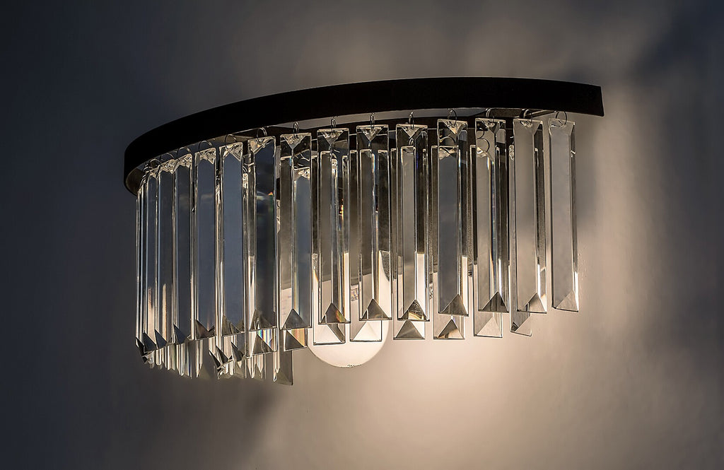 Eloisa RABALUX – Classic wall lamp E27, black, glass shade
