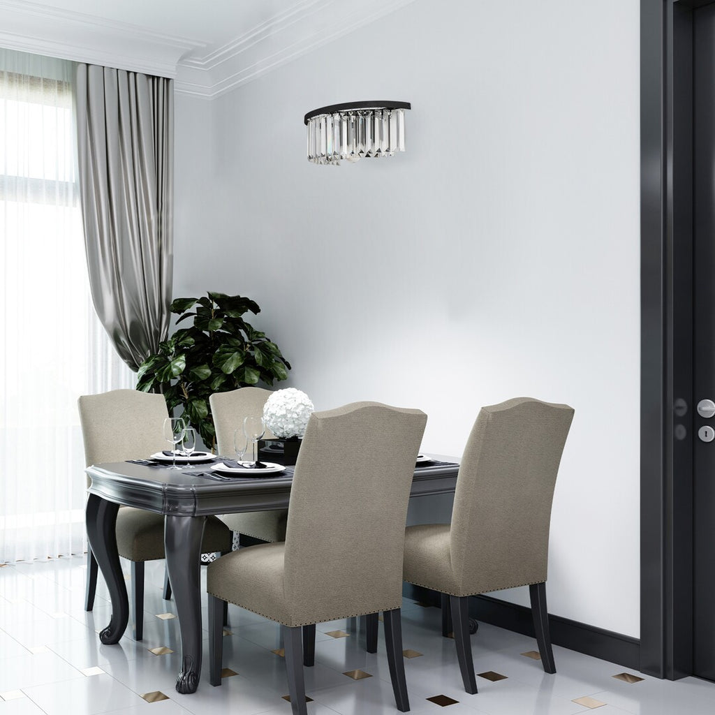 Eloisa RABALUX – Classic wall lamp E27, black, glass shade