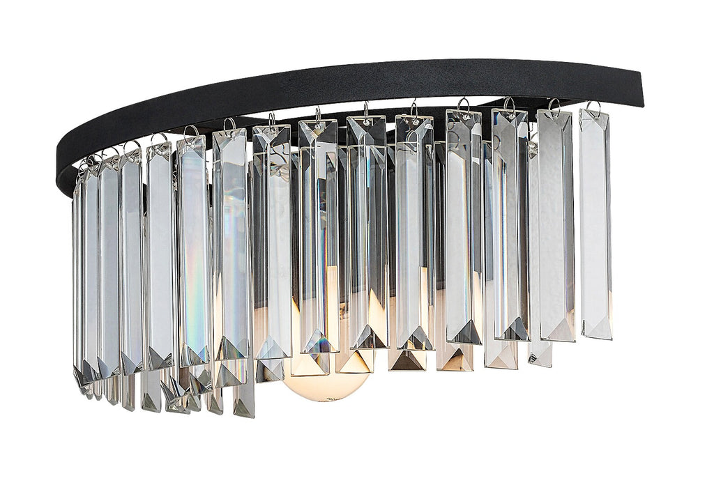 Eloisa RABALUX – Classic wall lamp E27, black, glass shade