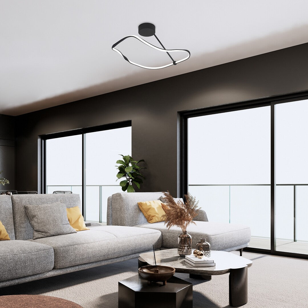Mirossi – ceiling lamp, black matte, modern style