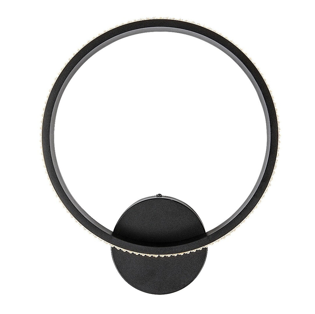 Grete – wall lamp, Ø30 cm, black, acrylic, modern style