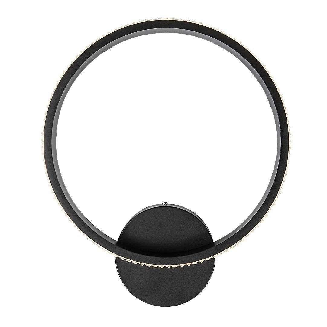 Grete – wall lamp, Ø30 cm, black, acrylic, modern style