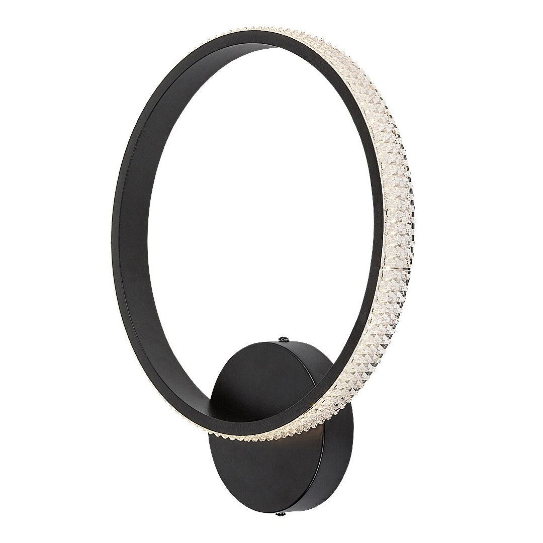 Grete – wall lamp, Ø30 cm, black, acrylic, modern style