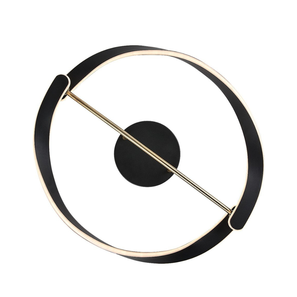 Adalind – LED таванна лампа, черен и златен, Ø60 см, модерна серия