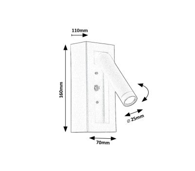 LED аплик GELLO 71286 – бял мат, с подвижна глава и ключ ON/OFF