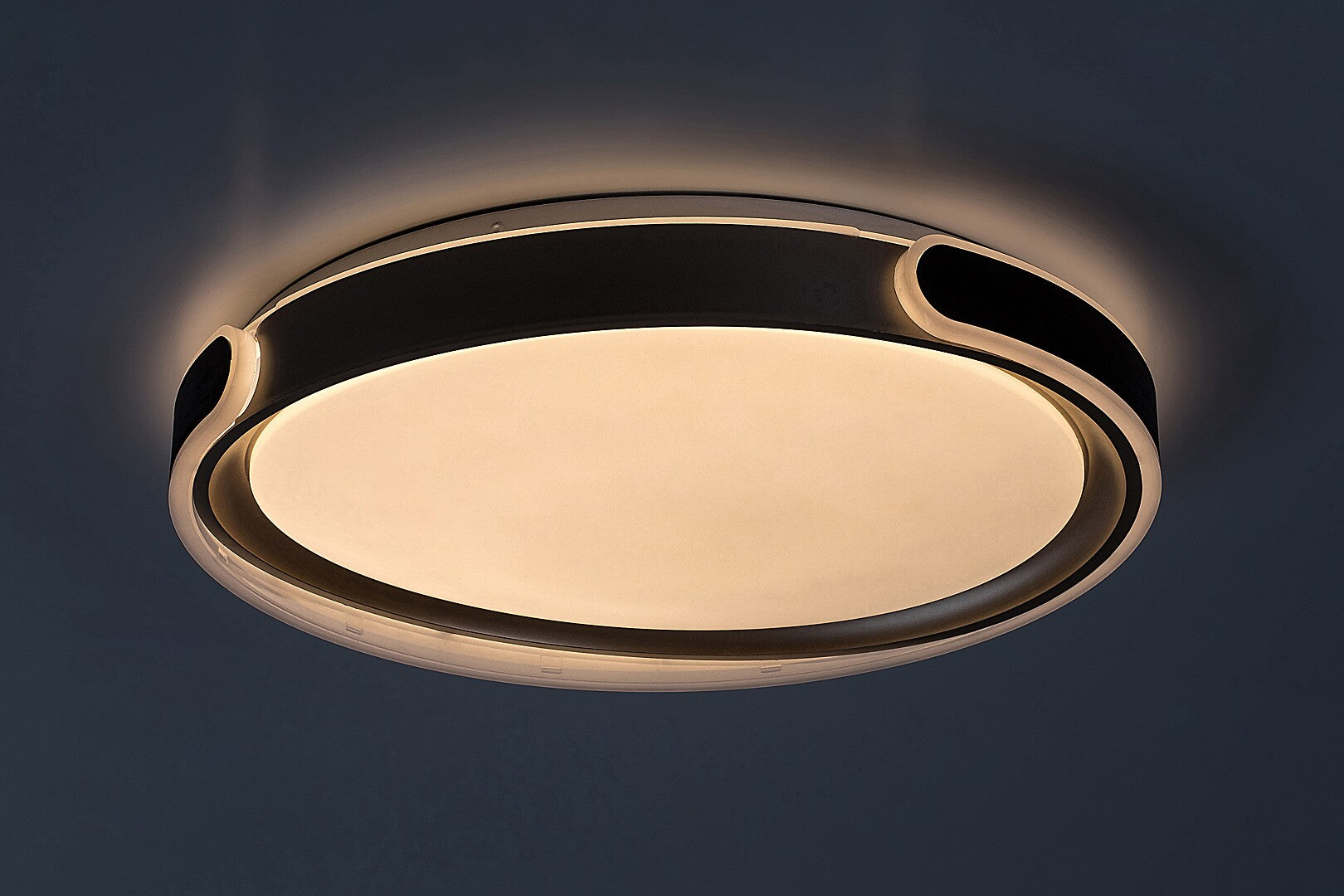 Jindri – таванен LED плафон RABALUX, 48W, черно-златен, с дистанционно