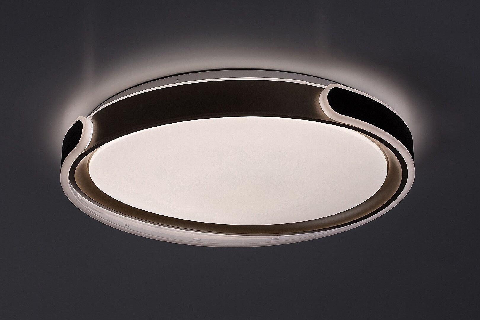 Jindri – таванен LED плафон RABALUX, 48W, черно-златен, с дистанционно