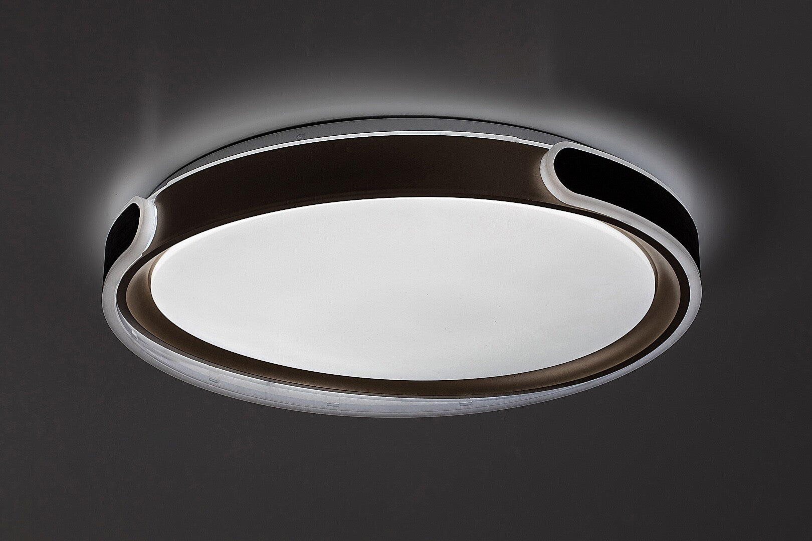 Jindri – таванен LED плафон RABALUX, 48W, черно-златен, с дистанционно