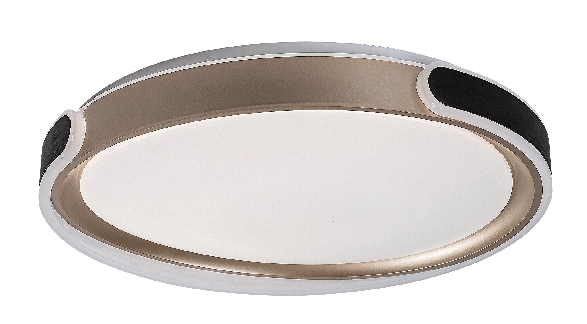 Jindri – таванен LED плафон RABALUX, 48W, черно-златен, с дистанционно