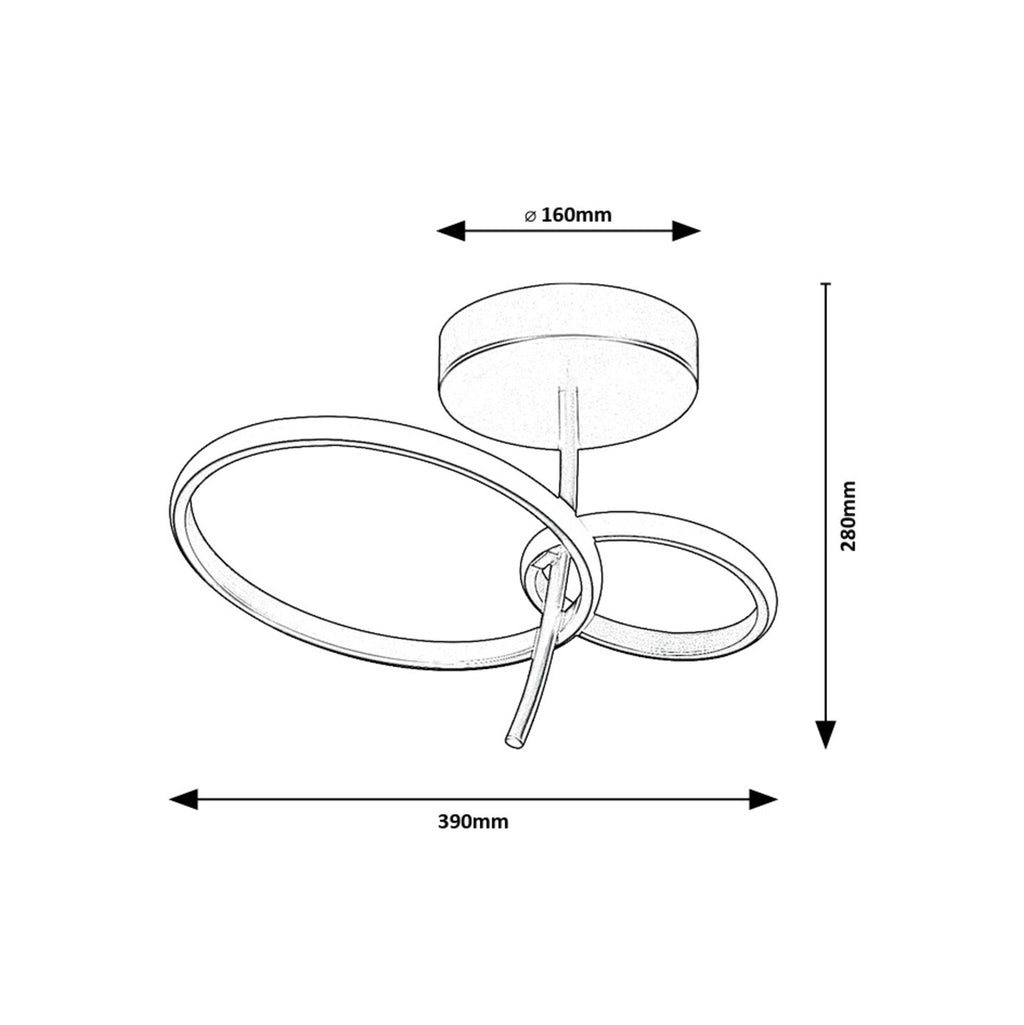 Emilion – Modern LED ceiling lamp RABALUX in black and gold, 24W, 4000K, Ø39 cm