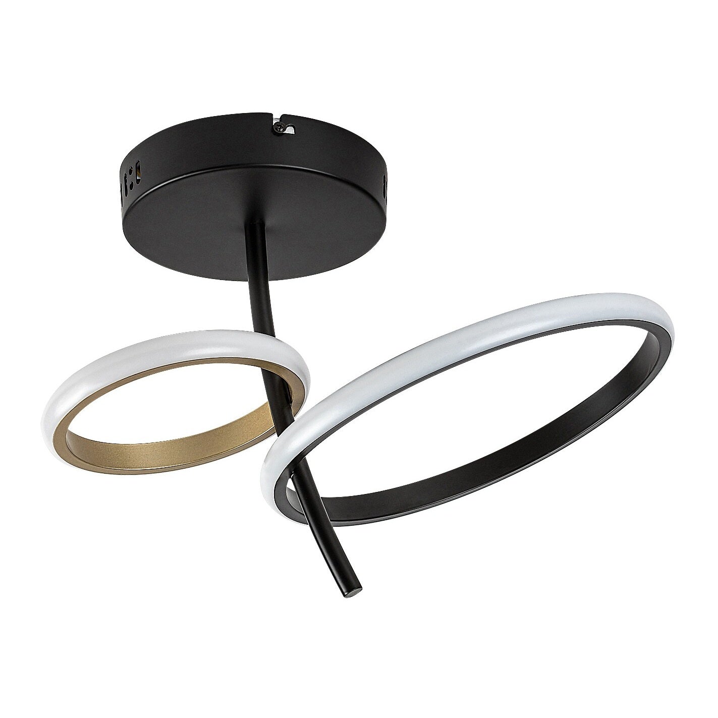 Emilion – Modern LED ceiling lamp RABALUX in black and gold, 24W, 4000K, Ø39 cm
