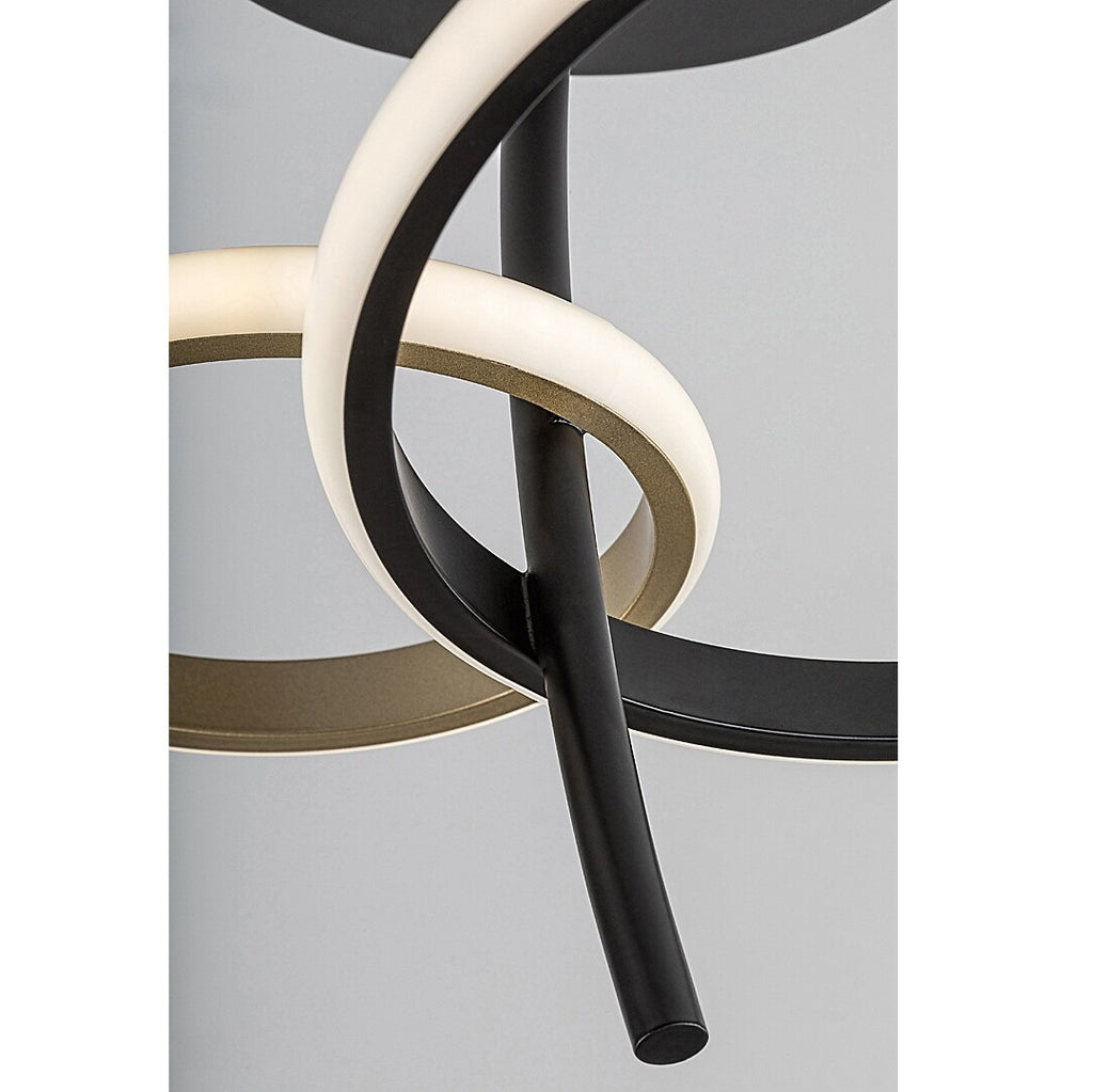 Emilion – Modern LED ceiling lamp RABALUX in black and gold, 24W, 4000K, Ø39 cm