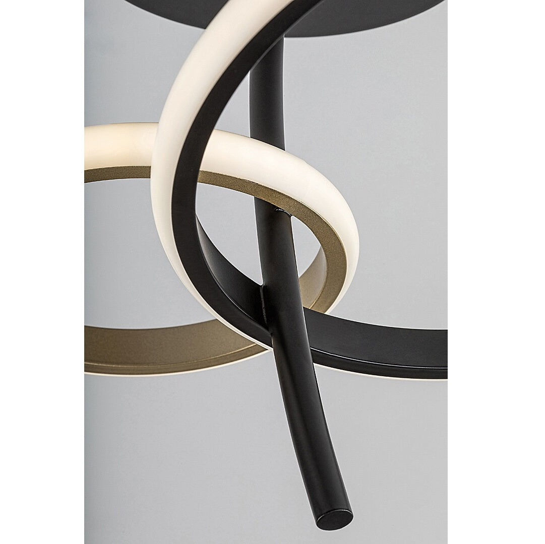 Emilion – Modern LED ceiling lamp RABALUX in black and gold, 24W, 4000K, Ø39 cm