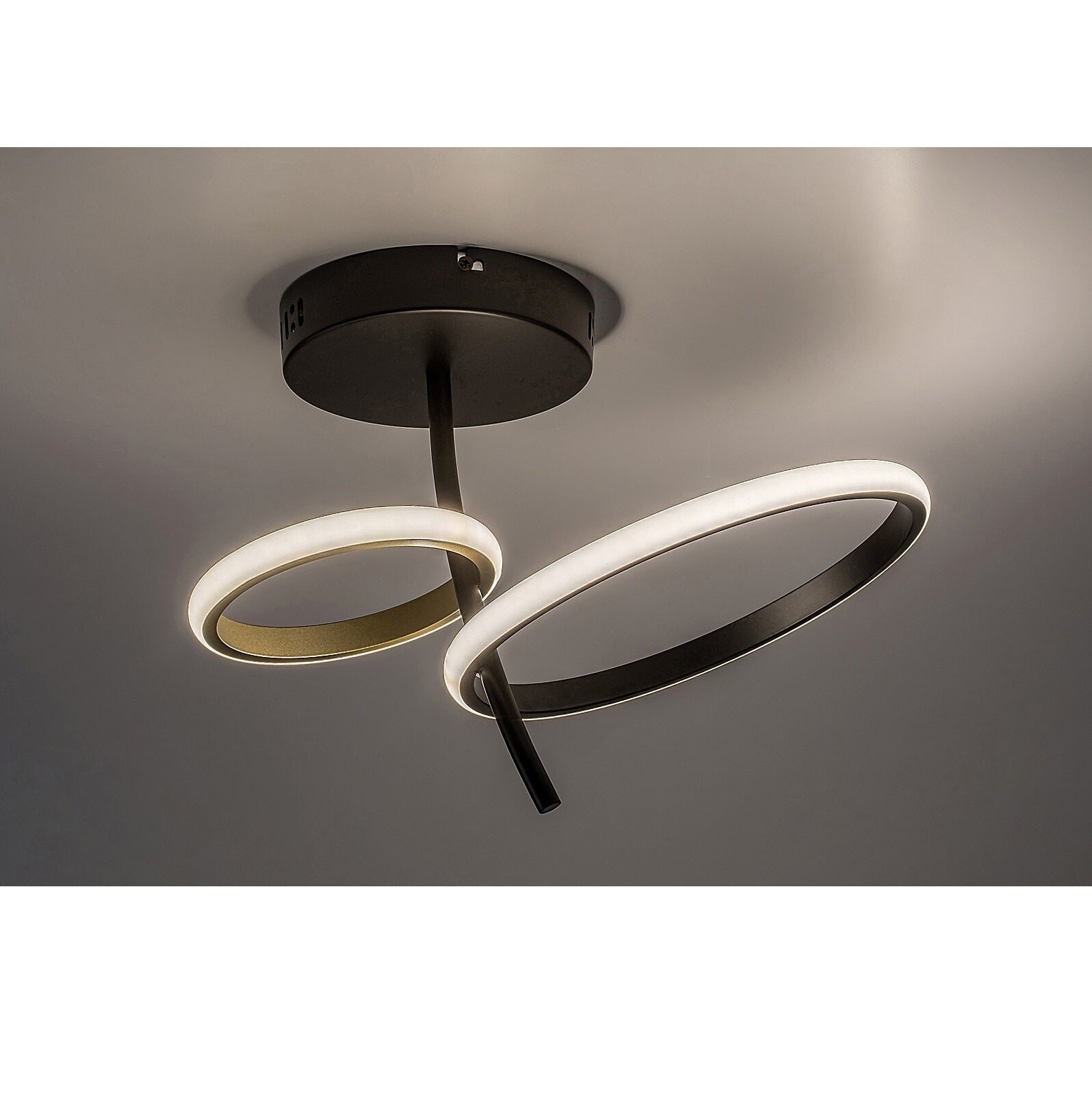 Emilion – Modern LED ceiling lamp RABALUX in black and gold, 24W, 4000K, Ø39 cm