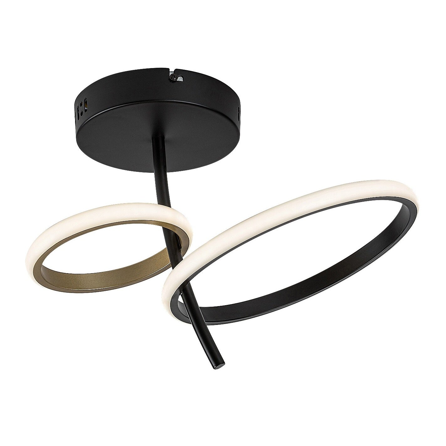 Emilion – Modern LED ceiling lamp RABALUX in black and gold, 24W, 4000K, Ø39 cm