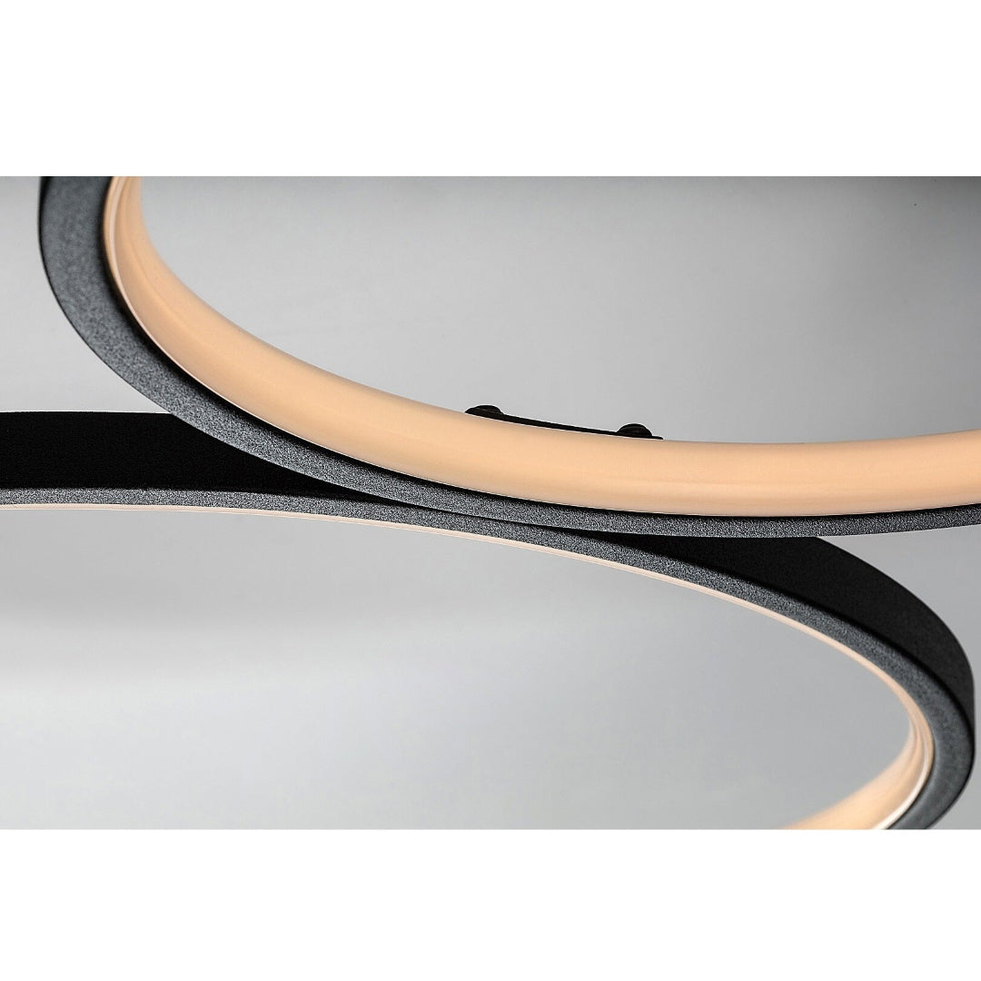 Formand – LED ceiling lamp RABALUX with 3 rings, 38W, 3000K, black, 115 cm