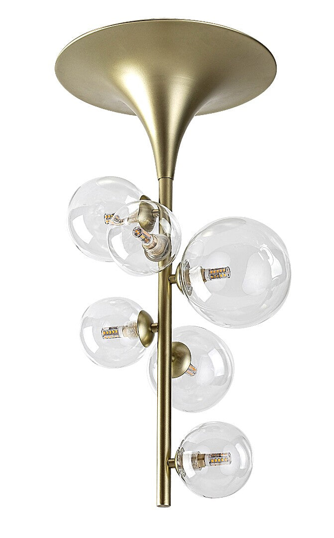 Aslov – RABALUX ceiling lamp, gold with 6 glass lampshades, G9