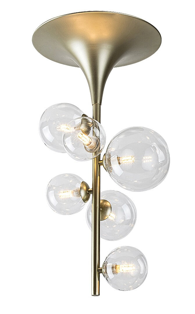 Aslov – RABALUX ceiling lamp, gold with 6 glass lampshades, G9