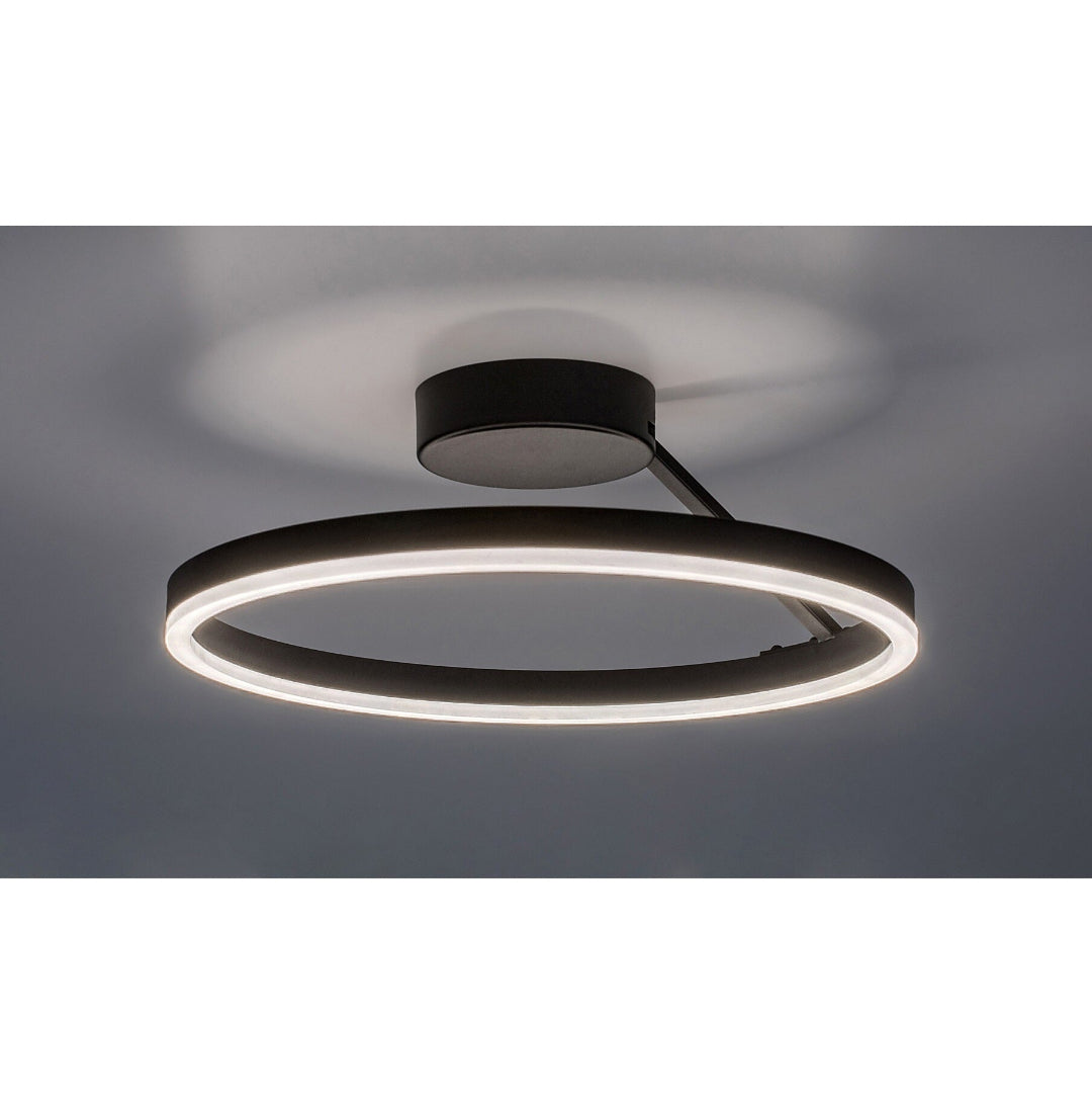 Isaure – LED ceiling lamp RABALUX, Ø40 cm, 24W, black, adjustable light