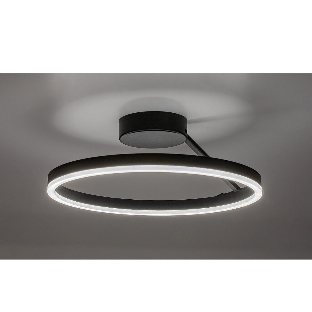 Isaure – LED ceiling lamp RABALUX, Ø40 cm, 24W, black, adjustable light