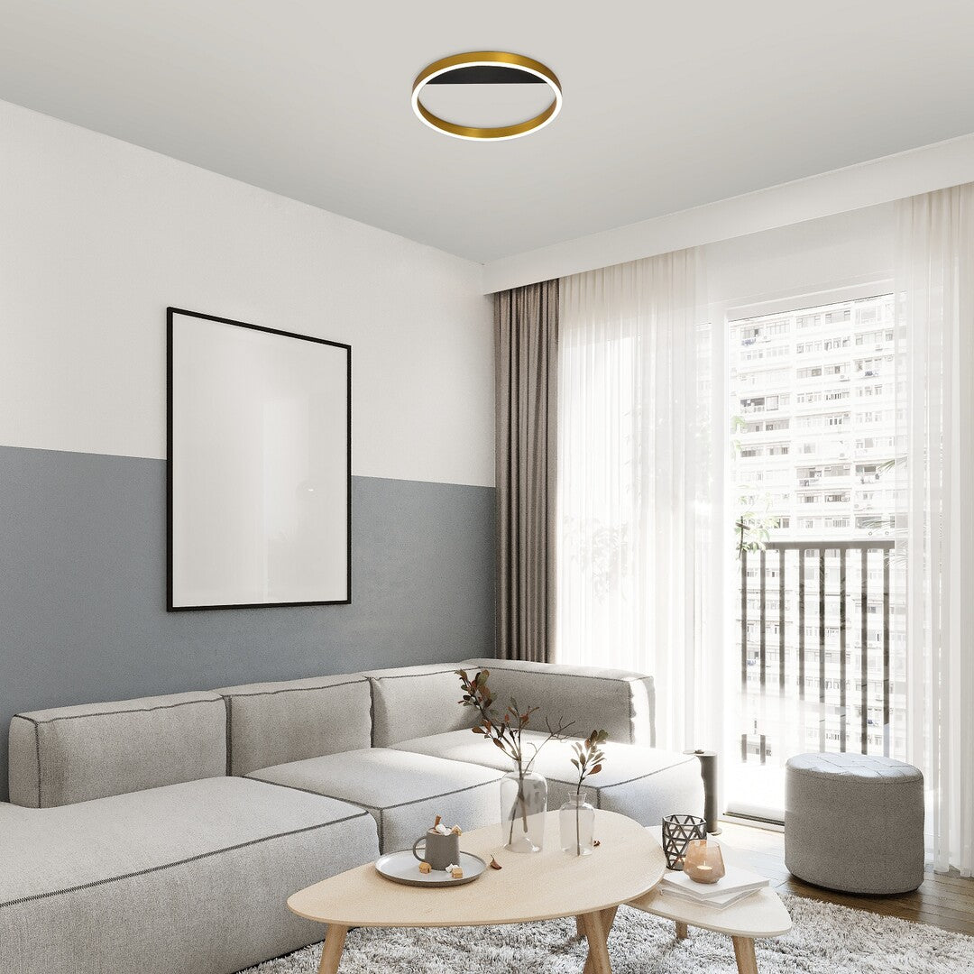 THRIC | LED ceiling light Ø40 cm – black and gold, 20W