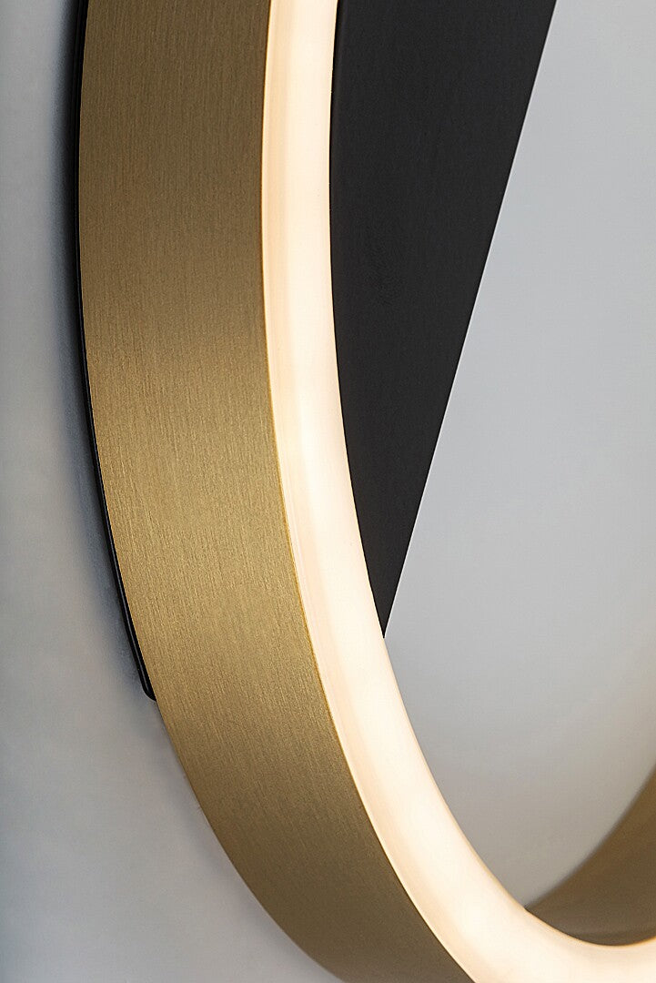 THRIC | LED wall light Ø25 cm – black and gold, 15W