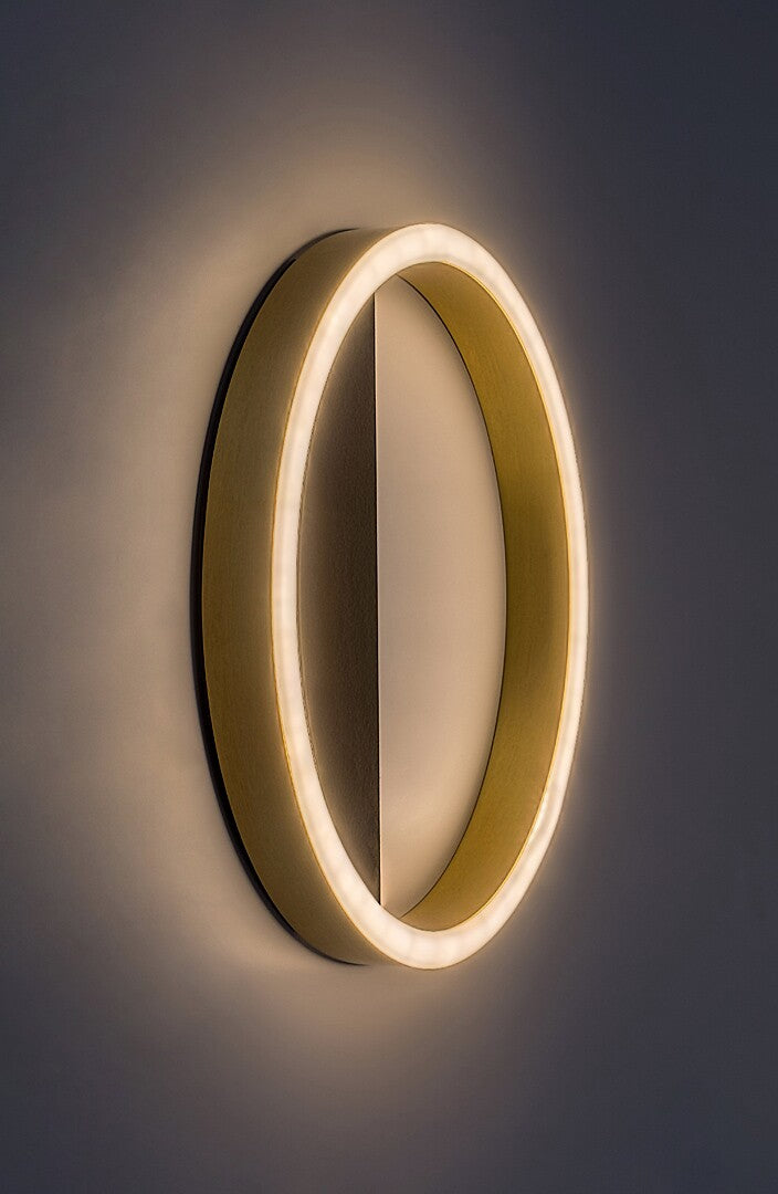 THRIC | LED wall light Ø25 cm – black and gold, 15W
