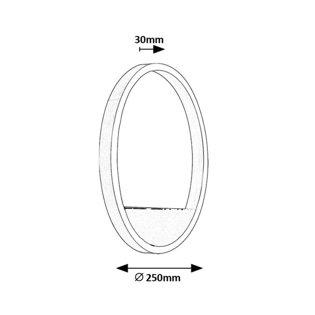 THRAC | LED wall light Ø25 cm – silver, 15W, modern design
