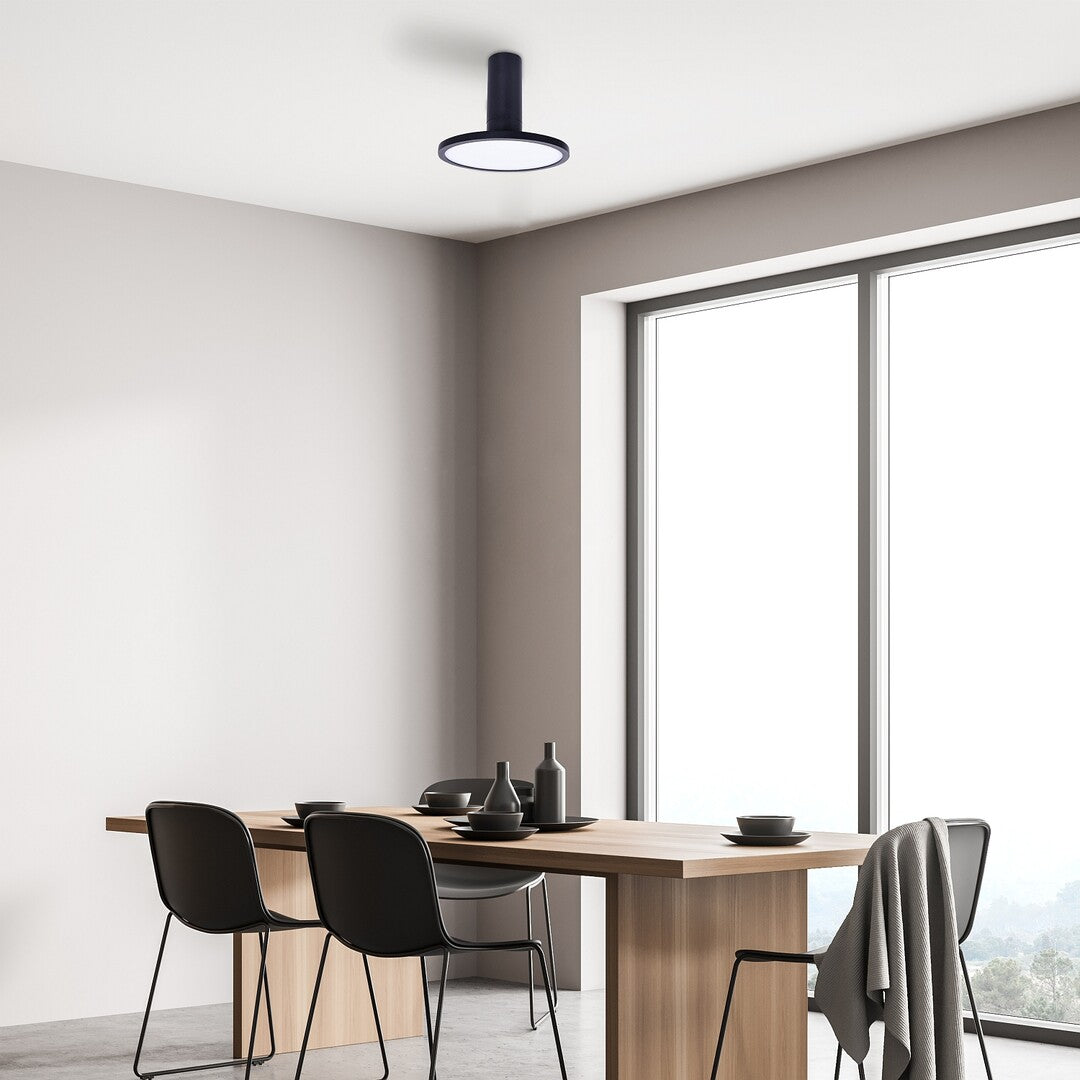 Ovidia – таванна LED лампа, 20W, регулируема дискова глава, технически стил