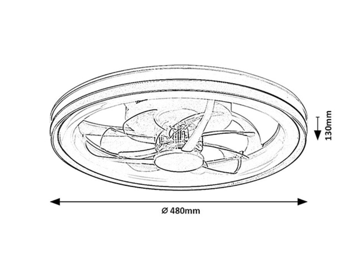 Smart ceiling lamp with fan Fanricius RABALUX – LED 40W, Wi-Fi, silver