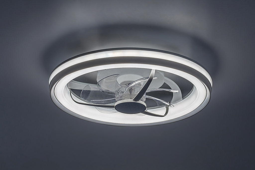 Smart ceiling lamp with fan Fanricius RABALUX – LED 40W, Wi-Fi, silver