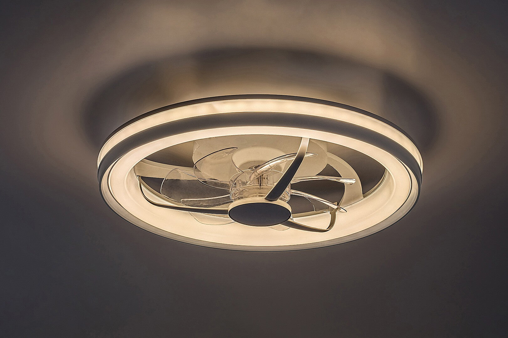 Smart ceiling lamp with fan Fanricius RABALUX – LED 40W, Wi-Fi, silver