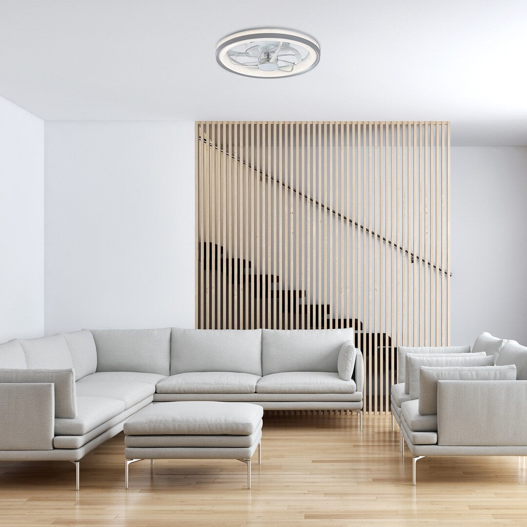 Smart ceiling lamp with fan Fanricius RABALUX – LED 40W, Wi-Fi, silver