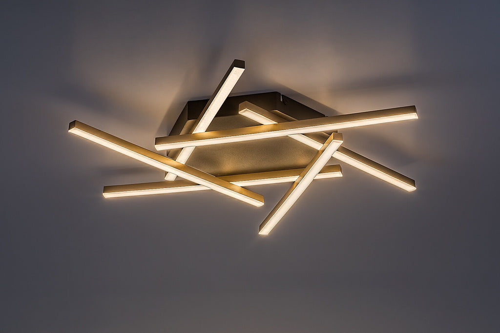 Severine – modern LED ceiling light 40W, black and gold | RABALUX