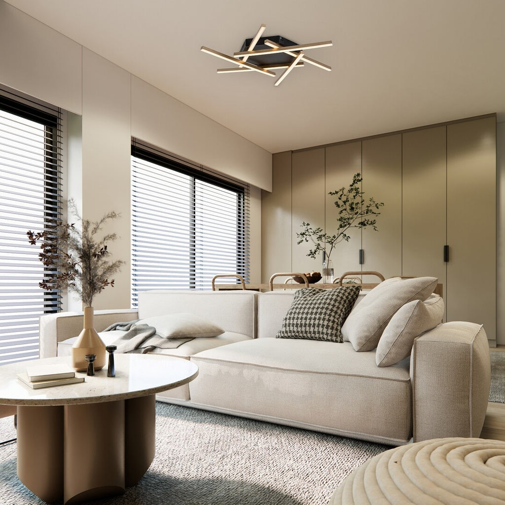 Severine – modern LED ceiling light 40W, black and gold | RABALUX