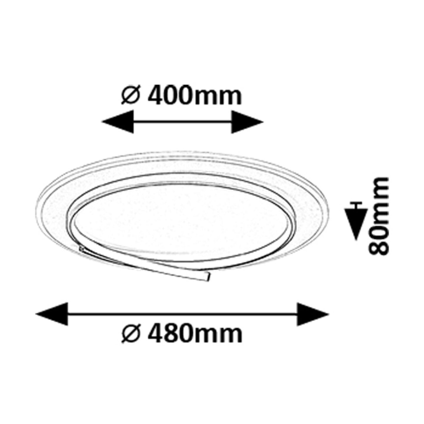 Niloo – modern LED ceiling lamp, Ø48 cm, 40W, 4000K, black