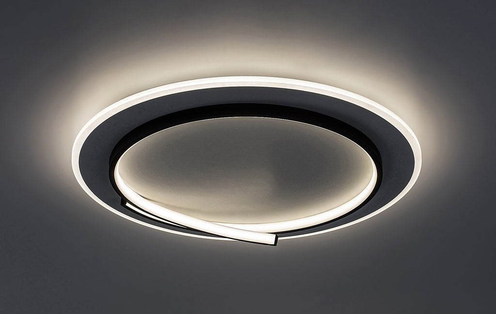 Niloo – modern LED ceiling lamp, Ø48 cm, 40W, 4000K, black